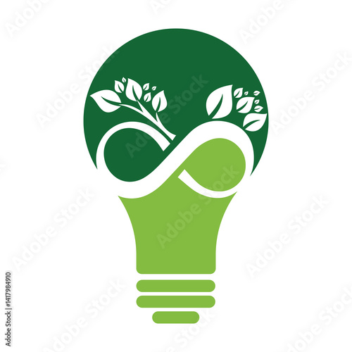 Infinity leaf vector illustration logo template design.