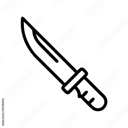 Simple knife icon in black line art style  