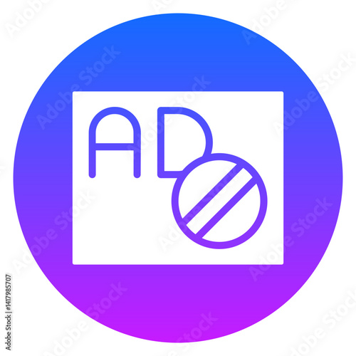 Minimalist Glyph Ad Blocker Gradient Circular Icon