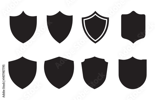 Collection of shield icon set vector