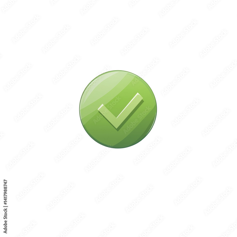 check mark icon, 3D cartoon.