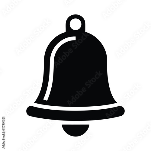 Alarm Bell Stencil Icon Vector Illustration
