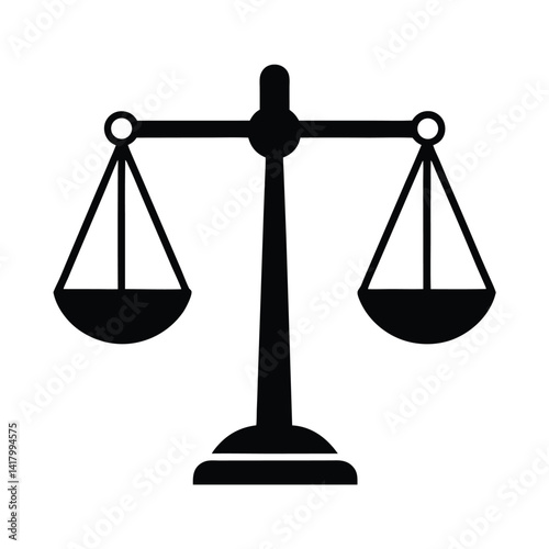 Balance Scale Stencil Icon Vector Illustration
