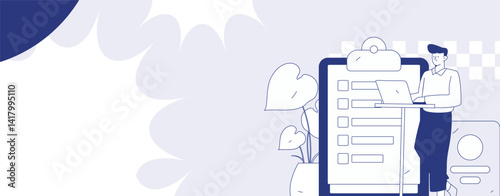 Flat vector illustration of business people operating work scene
