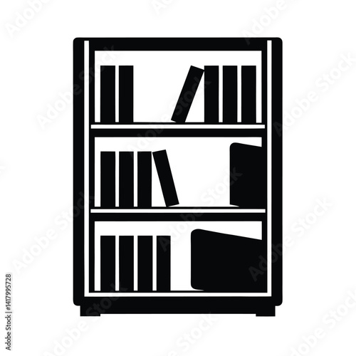 Bookshelf Icon Vector Illustration