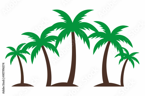 palm trees on white background