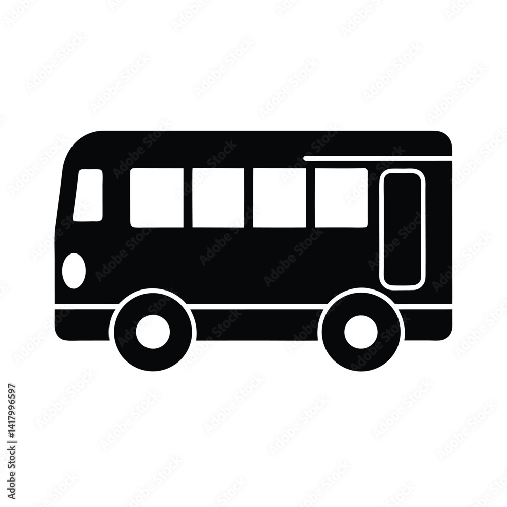 Bus Stencil Icon Vector Illustration Bus Stencil Icon Vector Illustration