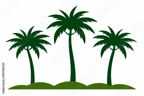 palm trees on white background