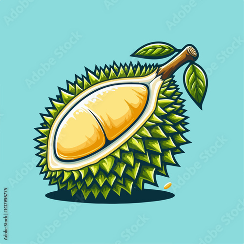 vector illustration of a durian
