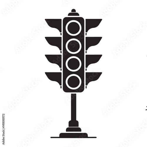 Vector Illustration of Traffic Light Silhouette Icon