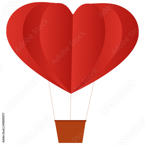 Balloon of love for Happy Valentines Day greeting card design