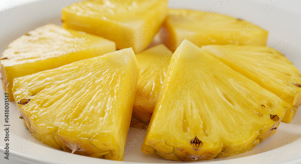Delicious Pineapple Pieces Presenting A Fresh Tropical Flavor Experience Delicious Pineapple Pieces Presenting A Fresh Tropical Flavor Experience