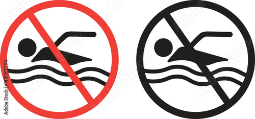 no swimming sign icon