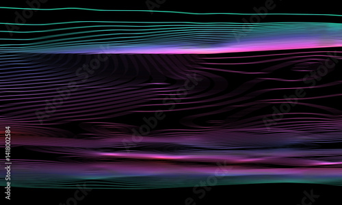 Obraz na płótnie Vibrant multicolored lines on a dark background.3d render w salonie