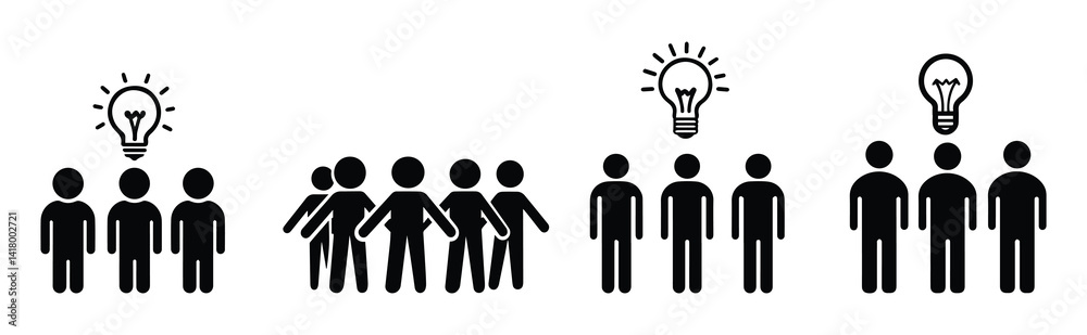 Vector illustration of a fork in a set of cutlery silhouettes, a concept for teamwork in a restaurant Vector illustration of a fork in a set of cutlery silhouettes, a concept for teamwork in a restaurant