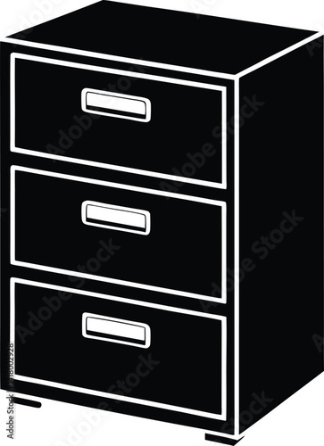 wooden cabinet with drawers isolated