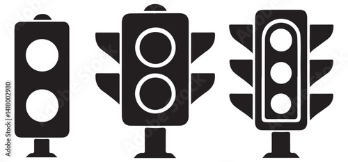 Traffic Control Light Vector Design Concept for Road Signals