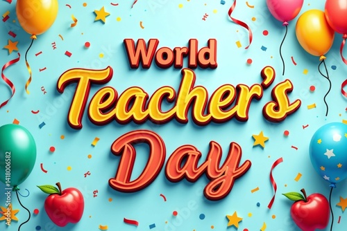 World Teacher’s Day Celebration Poster – Festive Education Appreciation Design .