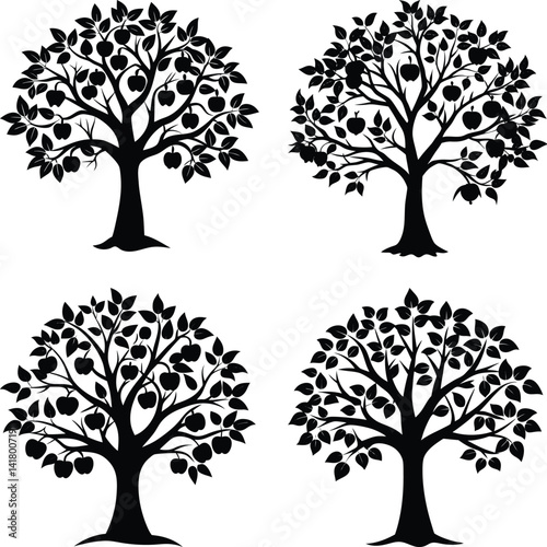 Apple Tree Silhouette vector illustration