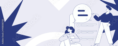 Wallpaper Mural Flat vector illustration of business people operating work scene
 Torontodigital.ca