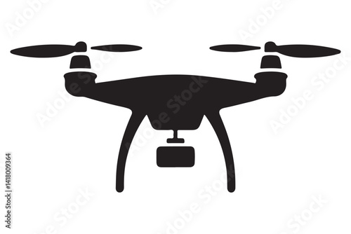 Drone Silhouette Vector Image for Technology and Aerial Photography