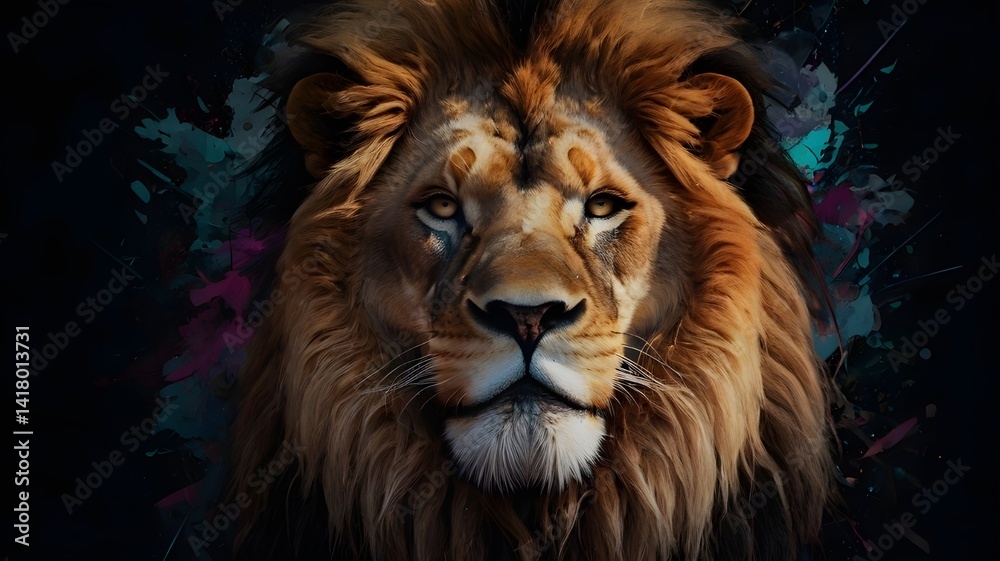 Naklejka premium portrait of a male lion