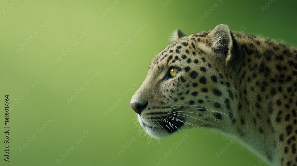 Obraz premium capture fierce gaze of animal vividly highlighted against vibrant neon color background