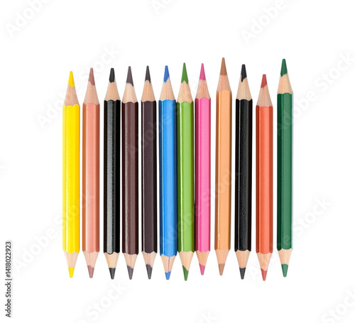 Set of pencils isolated on Png Format and Transparent Background