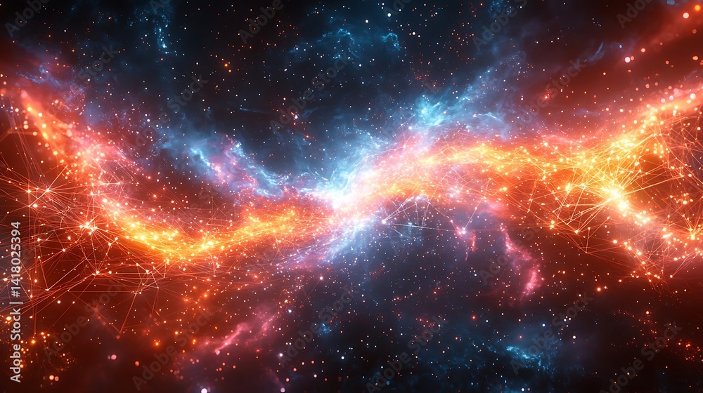 Obraz premium Cosmic nebulae entanglement in a vast space.