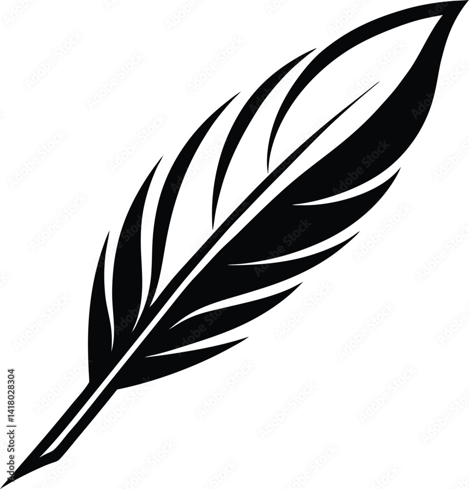 Obraz premium Single Feather Line Drawing
