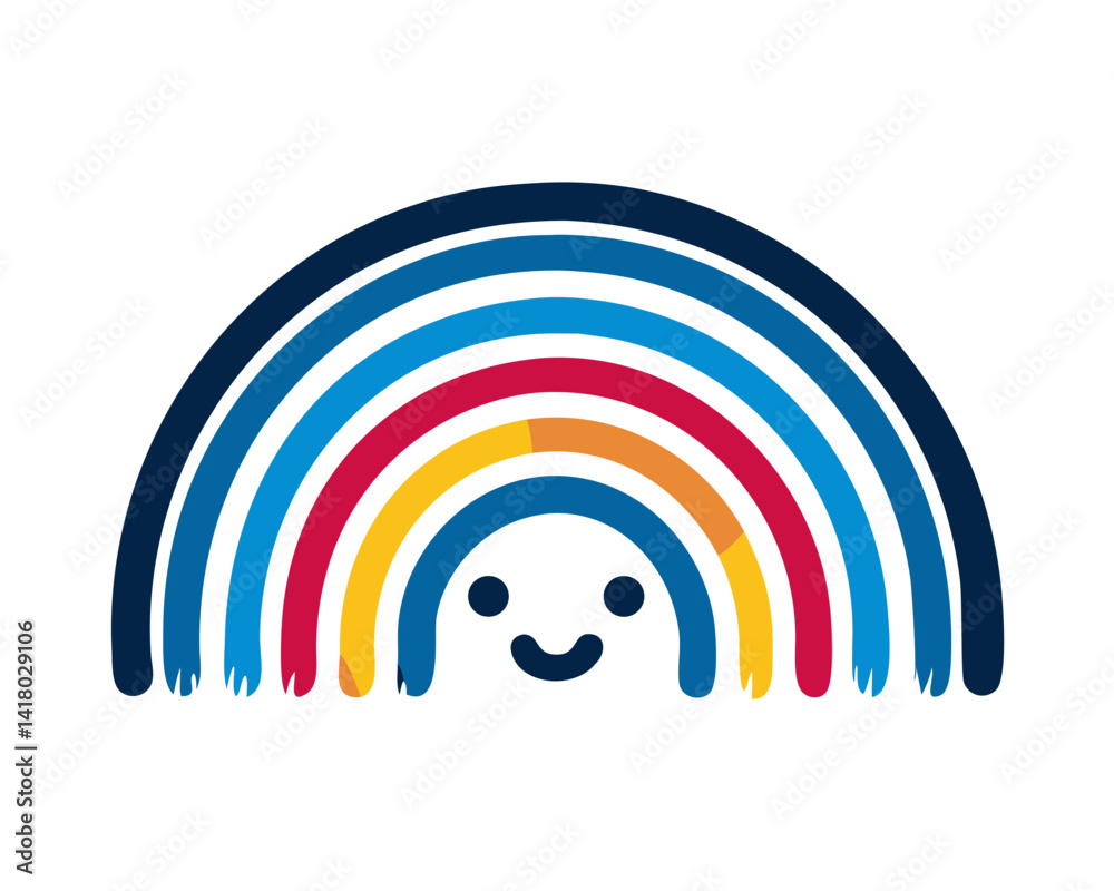 Fototapeta premium Rainbow smiley icon representing LGBTQIA+ pride 