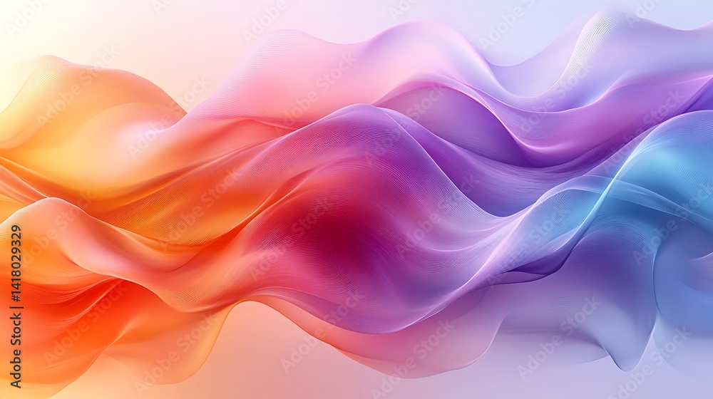 Obraz premium Abstract fluid forms in vibrant, flowing hues.