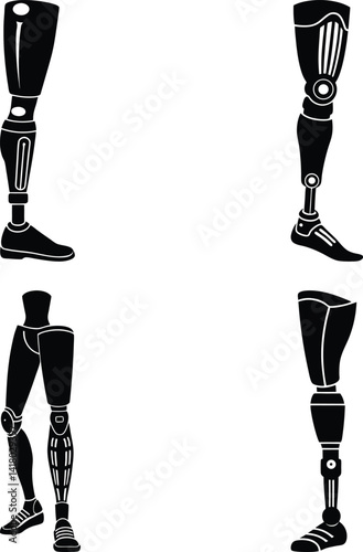 Prosthetic Limb silhouette vector