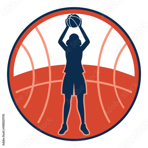 A silhouette of a basketball player dribbling the ball with skill and focus