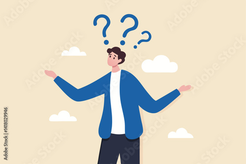 Indecisive manager cannot make decision or choosing choices and alternative, confused or frustrated to decide, worried about which way to choose concept, indecisive businessman deciding way to go.