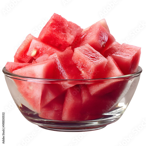 Wallpaper Mural Chopped watermelon chunks in bowl isolated on transparent background Torontodigital.ca