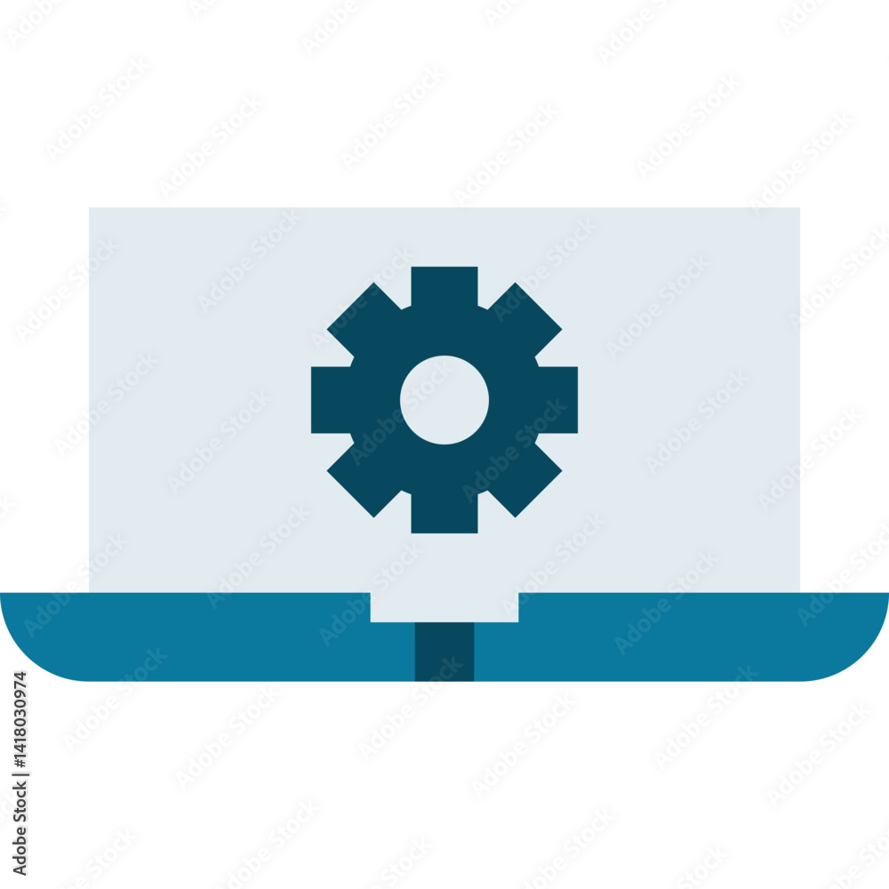 Laptop Settings single vector illustration icon Laptop Settings single vector illustration icon