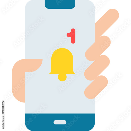 Holding Smartphone single vector illustration icon