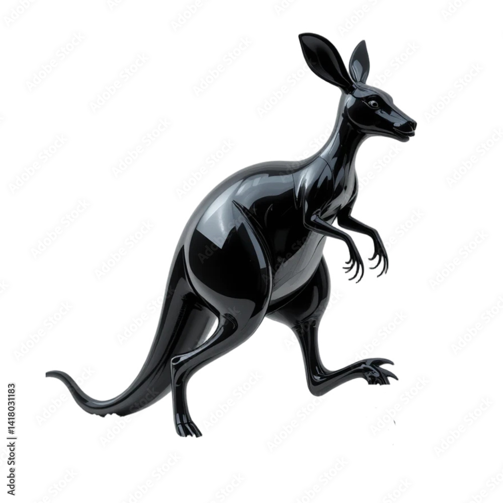 Obraz premium black 3D kangaroo icon