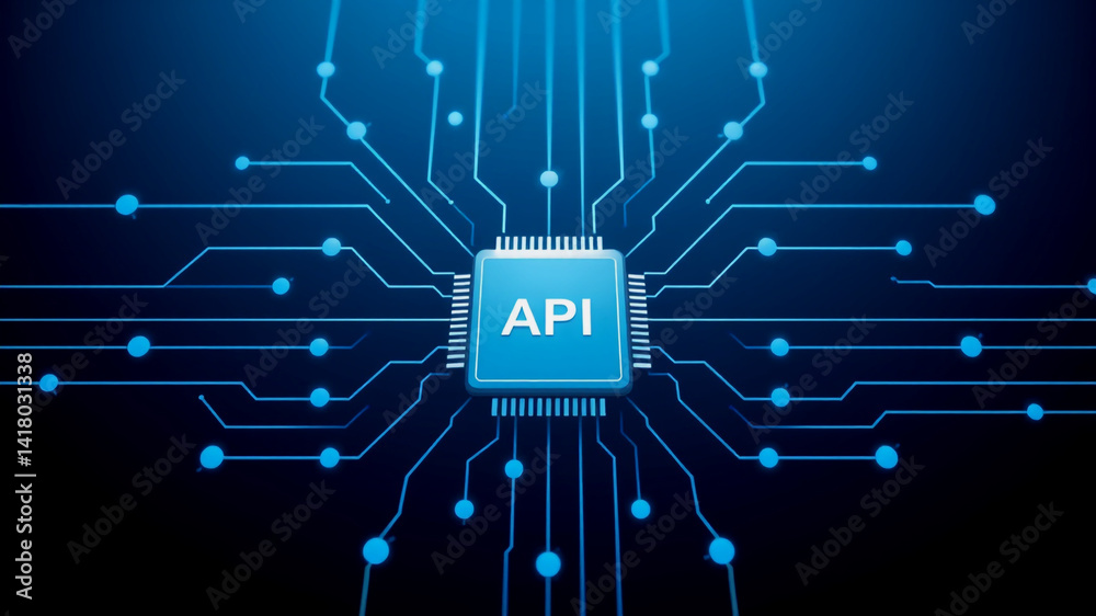 Obraz premium AI Technology Background Abstract API Circuitry Design