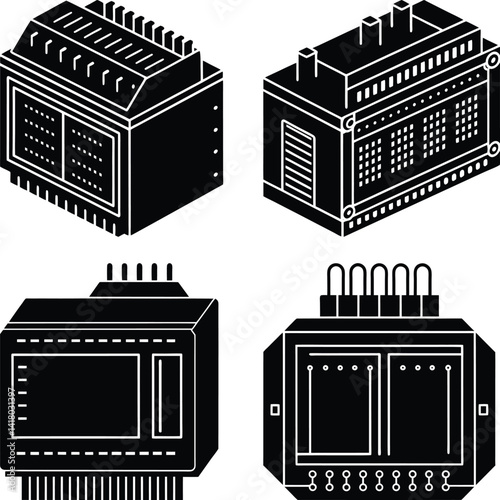PLC (Programmable Logic Controller) silhouette vector