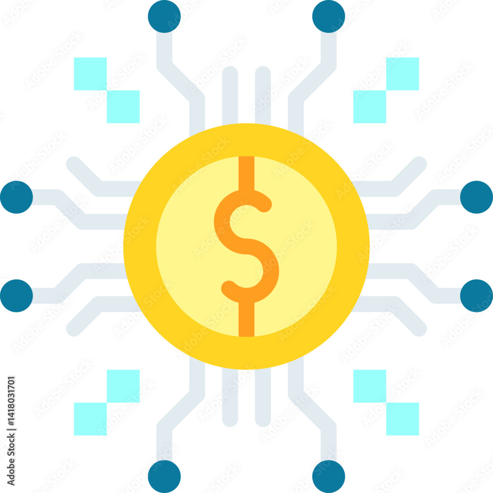Digital Currency single vector illustration icon