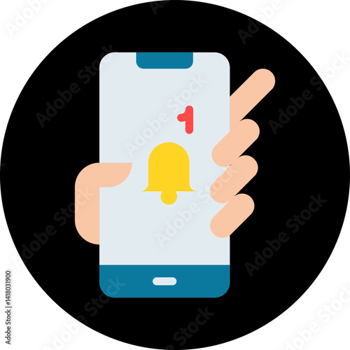 Holding Smartphone single vector illustration icon