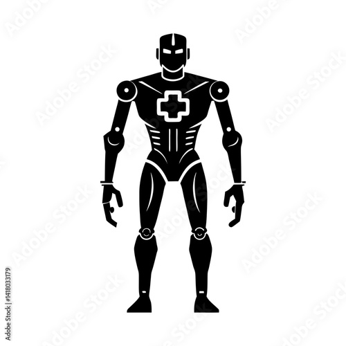 Medical Robot silhouette vector