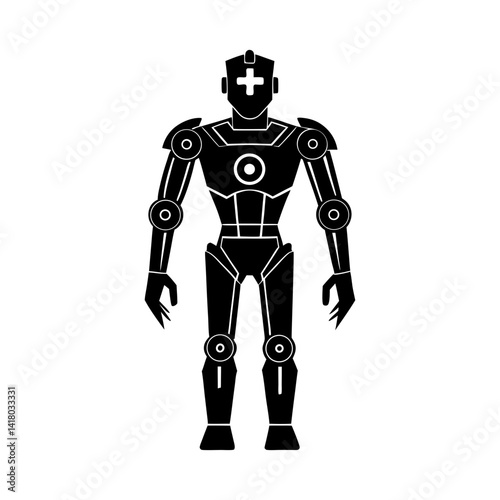 Medical Robot silhouette vector