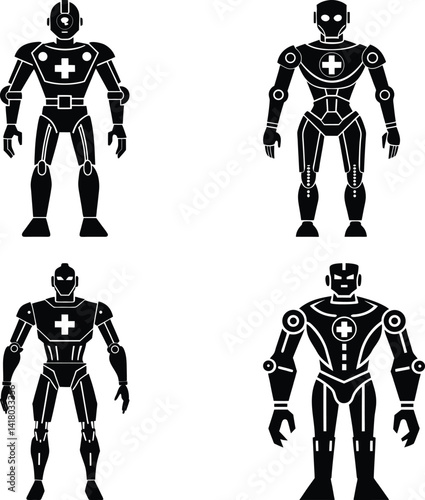 Medical Robot silhouette vector