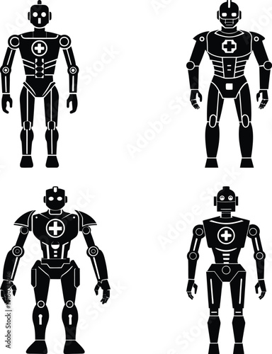 Medical Robot silhouette vector