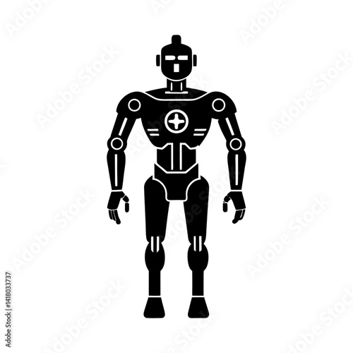 Medical Robot silhouette vector