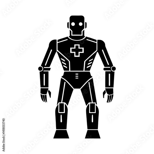 Medical Robot silhouette vector