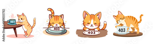 Playful cats interacting joyfully with food at a minimalist dining setup, perfect for blogs and greeting cards